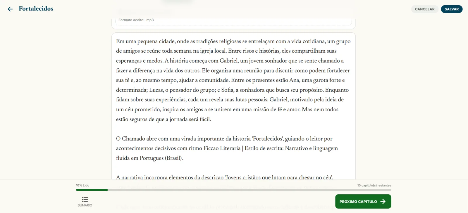 Interface do meulivro.app